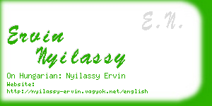 ervin nyilassy business card